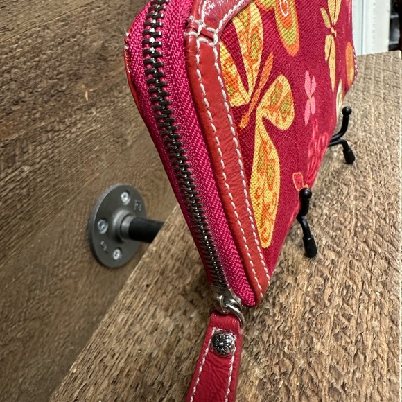 Brighton Zip-Around Wallet – Red Butterfly Print with Leather Trim - Picture 4 of 7